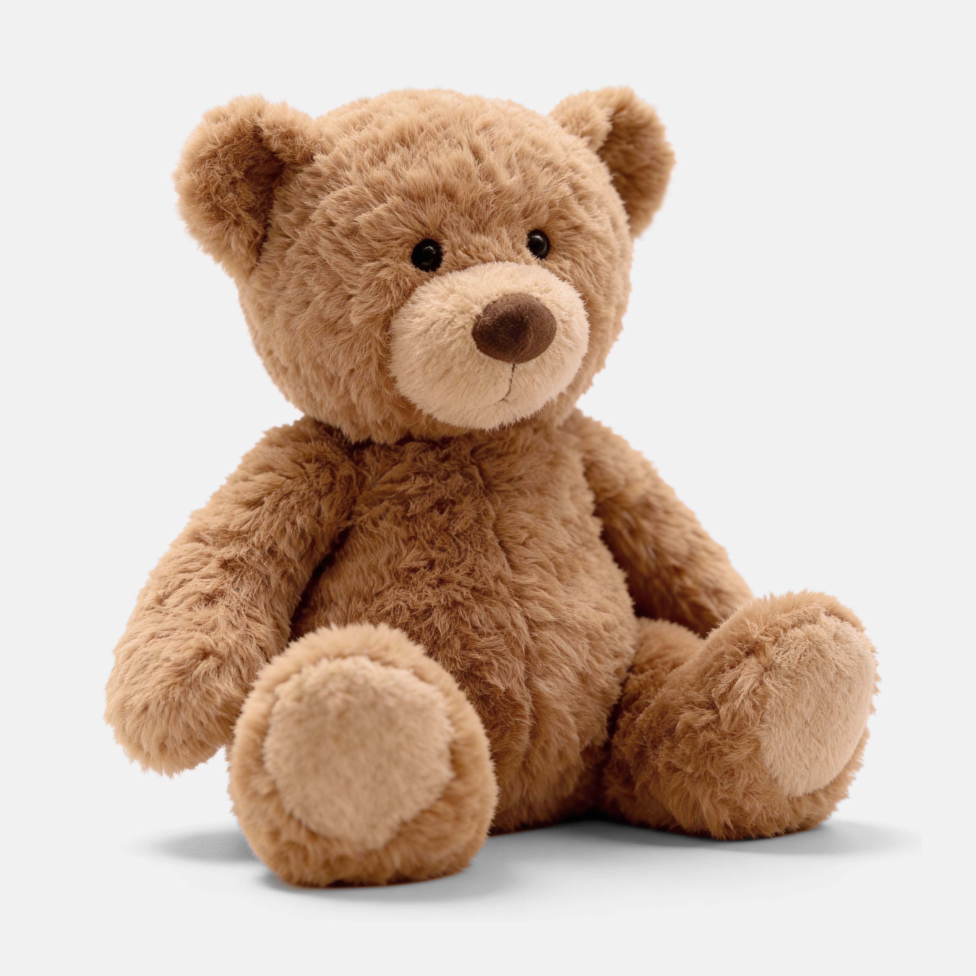 Brown AI toy teddy bear on a white background